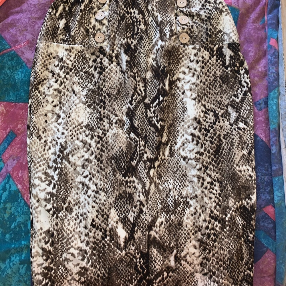 snake skin bodycon skirt